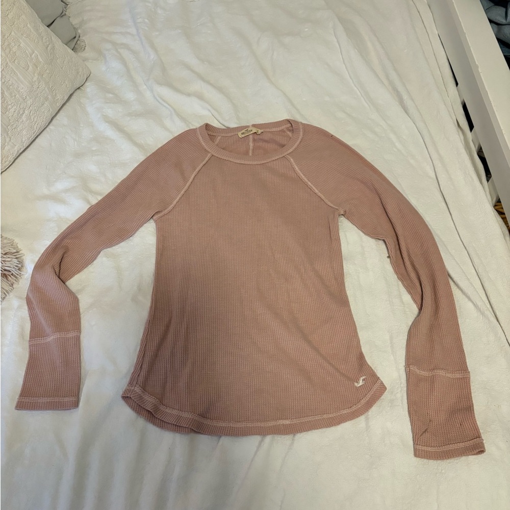 Small waffle long sleeve hollister. Pink